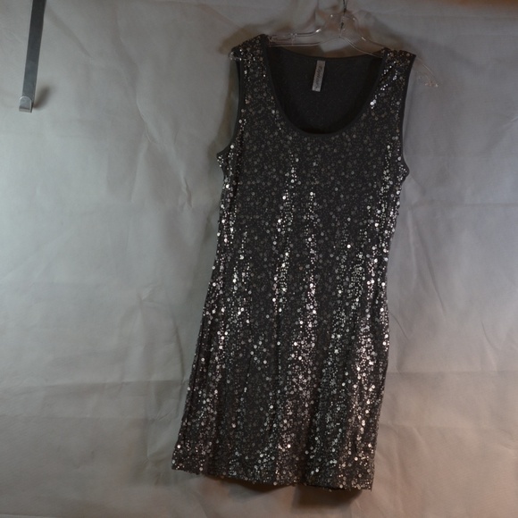 Stretch Sequin Dress SZ S Expresso - Picture 2 of 8